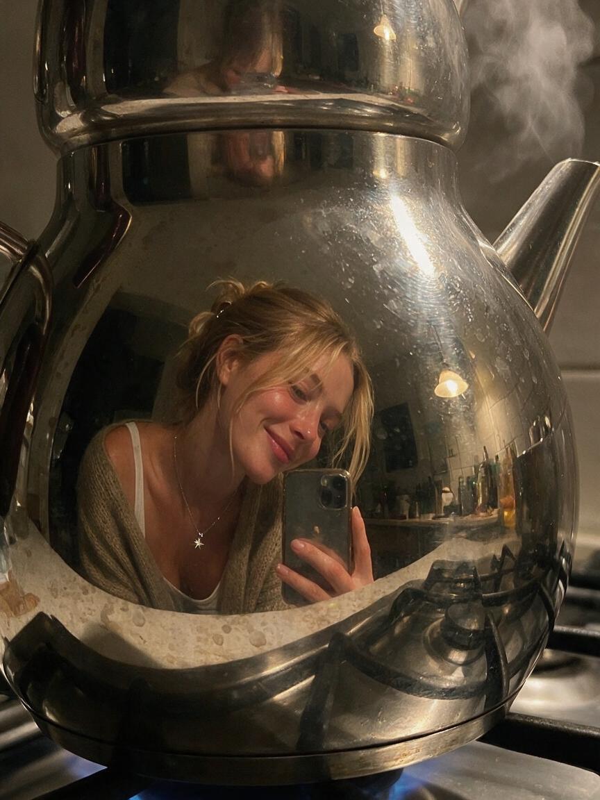 Teapot Reflection Selfie